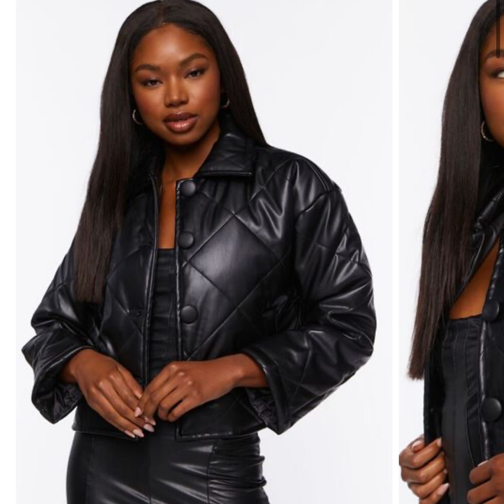 Forever 21 Faux Leather Quilted Jacket